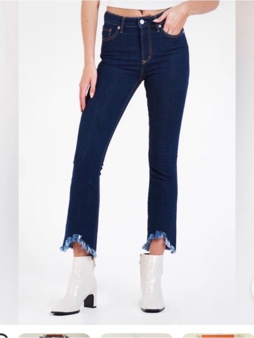 Dear John Raw Hem Dark Wash Jeans Womens size 31 EUC
